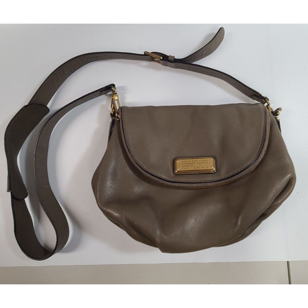 Marc by Marc Jacobs Olive Taupe Pebbled Leather Natasha Crossbody Flap Bag